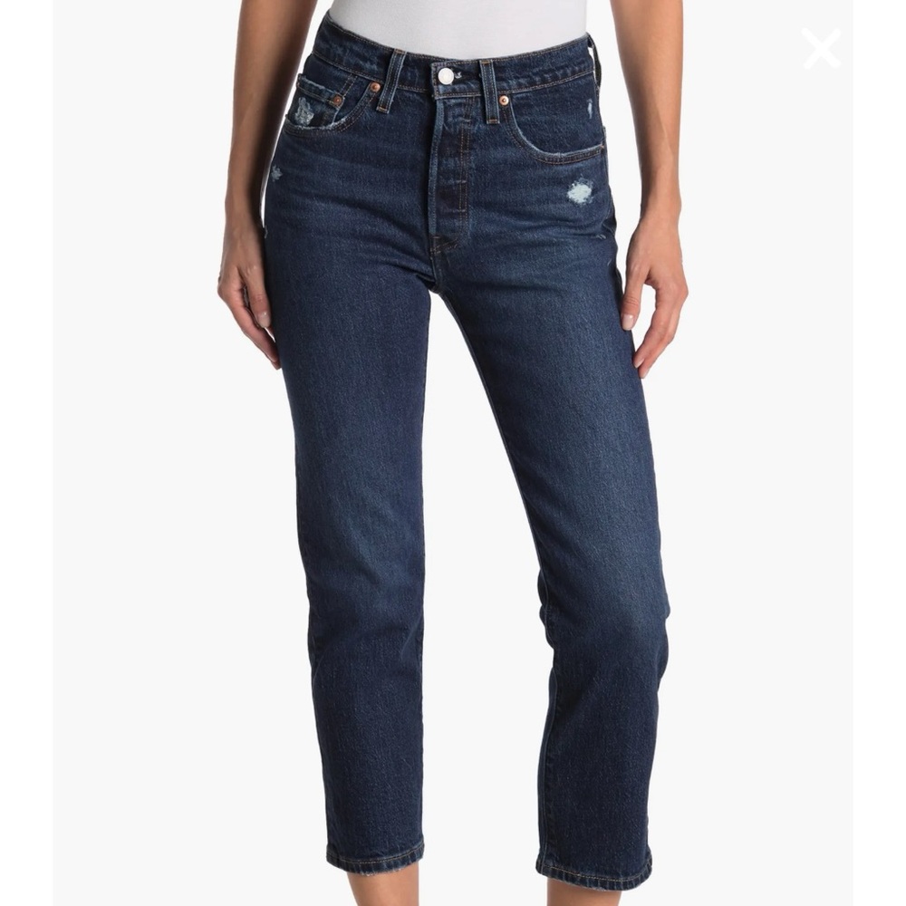 NWT! LEVIS 501 Distressed High Rise Crop Jeans sz  25 x 26